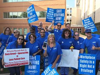 Click to view album: More than 350 OPEIU Local 40 Nurses Attend Informational Picket to Warn Public of Staffing Violations, Safety Concerns at McLaren Macomb